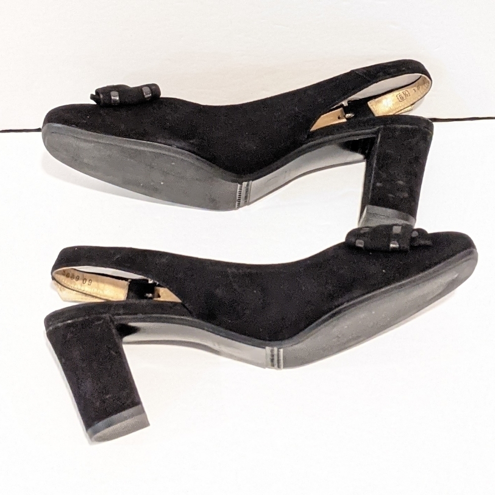 PETER Kaiser black suede sling back heels sz 6.5 - Picture 6 of 16